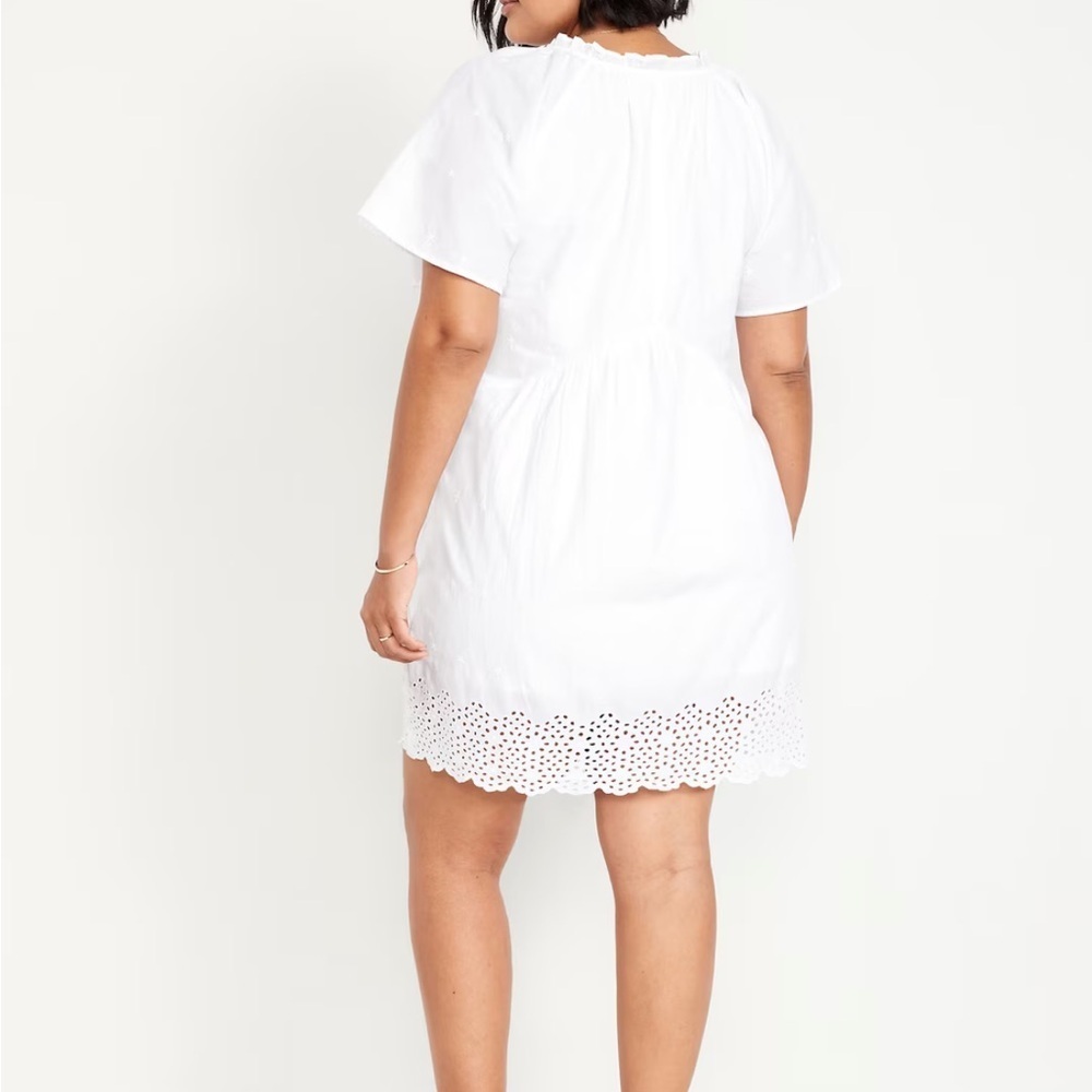 Old Navy White Eyelet mini swing dress - Picture 7 of 8